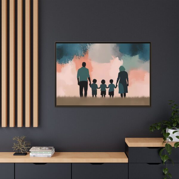 Family Silhouette Wall Art, Perfect for Home Decor, Gifts for Parents, Family Gatherings, Kids Room Decoration, Colorful Framed Canvas