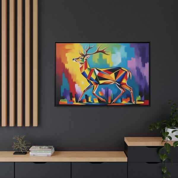 Colorful Geometric Deer Canvas Art, Modern Wall Decor, Deer Themed Home Decor, Colorful Wall Art, Gift for Animal Lovers