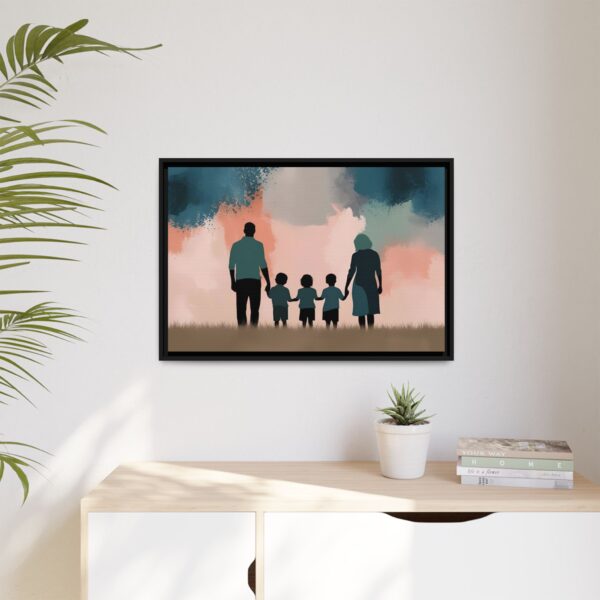 Family Silhouette Wall Art, Perfect for Home Decor, Gifts for Parents, Family Gatherings, Kids Room Decoration, Colorful Framed Canvas