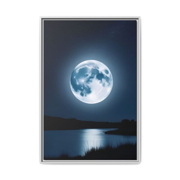 Framed Moonlit Canvas Art Print, Celestial Decor for Home, Inspirational Wall Art, Night Sky Decor, Gifts for Astronomers