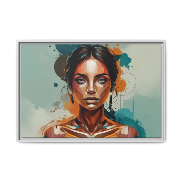 Multi-color Framed Canvas Art - Modern Female Portrait, Home Décor, Wall Art, Gift for Her, Living Room, Office Decoration