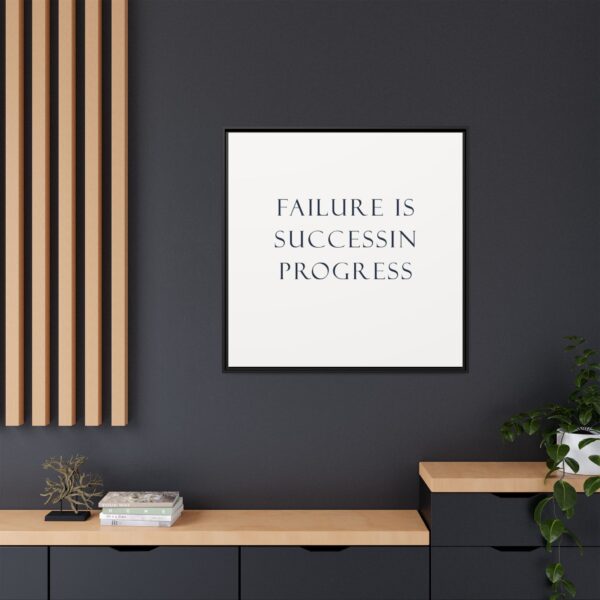 Motivational Wall Art, Framed Canvas Print - 'Failure is Success in Progress' - Inspirational Home Decor, Gift for Students, Office Decor