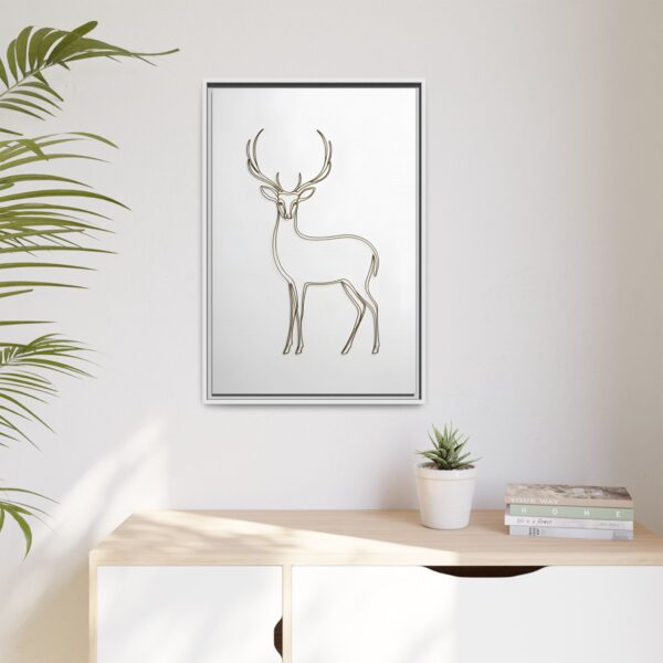 Framed Deer Art Print, Modern Wall Decor, Minimalist Canvas, Rustic Home Decoration, Gift for Nature Lovers, Holiday Artwork