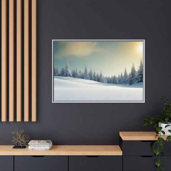 Winter Wonderland Framed Canvas Art, Cozy Home Decor, Holiday Gift, Nature Wall Art, Winter Landscape Decoration, Seasonal Artwork