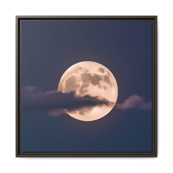 Framed Moonlit Canvas Art, Celestial Decor, Wall Art for Home, Unique Gift for Astronomers, Moon Lovers, Night-Themed Room
