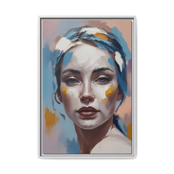 Framed Canvas Art Print, Colorful Abstract Portrait Wall Decor, Unique Gift for Art Lovers, Home Decor for Modern Spaces, Birthday Gift