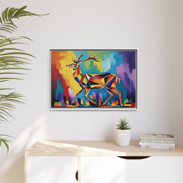 Colorful Geometric Deer Canvas Art, Modern Wall Decor, Deer Themed Home Decor, Colorful Wall Art, Gift for Animal Lovers