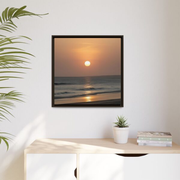 Framed Sunset Canvas Print, Coastal Home Decor, Wall Art, Beach Photography, Living Room Decor, Gift for Ocean Lovers