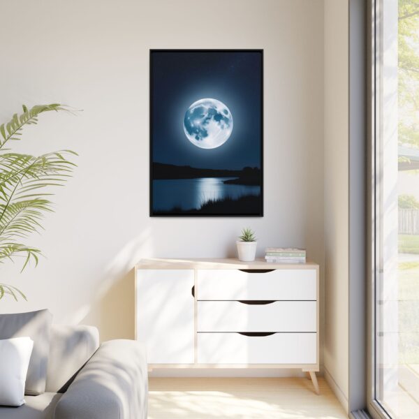 Framed Moonlit Canvas Art Print, Celestial Decor for Home, Inspirational Wall Art, Night Sky Decor, Gifts for Astronomers