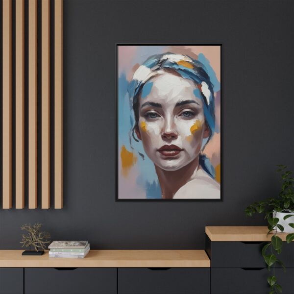 Framed Canvas Art Print, Colorful Abstract Portrait Wall Decor, Unique Gift for Art Lovers, Home Decor for Modern Spaces, Birthday Gift