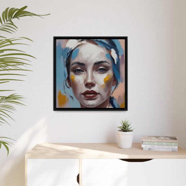 Artistic Framed Canvas Print featuring Modern Portrait, Aesthetic Wall Art, Home Decor, Gift for Art Lovers, Contemporary Artwork