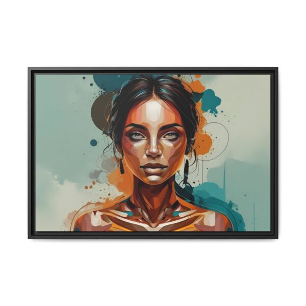 Multi-color Framed Canvas Art - Modern Female Portrait, Home Décor, Wall Art, Gift for Her, Living Room, Office Decoration