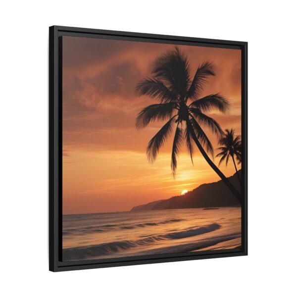 Tropical Sunset Art Print, Coastal Wall Decor, Framed Tropical Canvas, Beach House Wall Art, Home Decor Gift