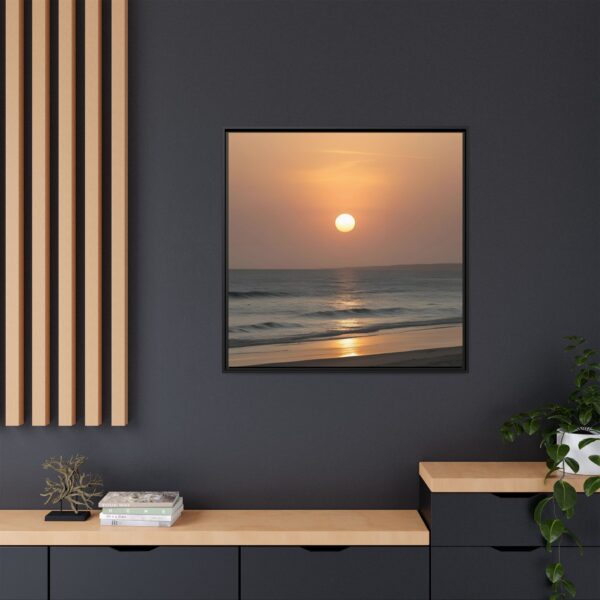 Framed Sunset Canvas Print, Coastal Home Decor, Wall Art, Beach Photography, Living Room Decor, Gift for Ocean Lovers