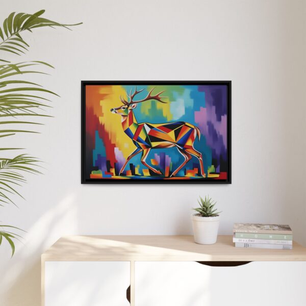 Colorful Geometric Deer Canvas Art, Modern Wall Decor, Deer Themed Home Decor, Colorful Wall Art, Gift for Animal Lovers
