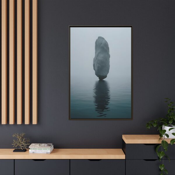 Framed Matte Canvas Art Print - Serene Water Reflection, Home Decor, Minimalist Wall Art, Gifts for Nature Lovers, Living Room Decor