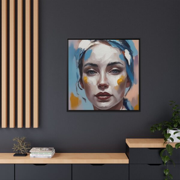 Artistic Framed Canvas Print featuring Modern Portrait, Aesthetic Wall Art, Home Decor, Gift for Art Lovers, Contemporary Artwork