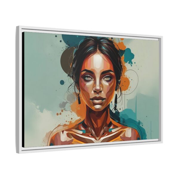 Multi-color Framed Canvas Art - Modern Female Portrait, Home Décor, Wall Art, Gift for Her, Living Room, Office Decoration