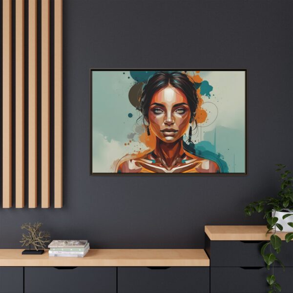 Multi-color Framed Canvas Art - Modern Female Portrait, Home Décor, Wall Art, Gift for Her, Living Room, Office Decoration