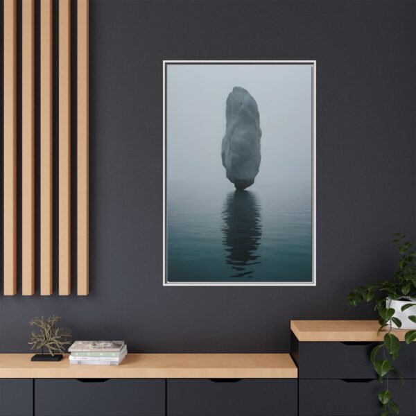 Framed Matte Canvas Art Print - Serene Water Reflection, Home Decor, Minimalist Wall Art, Gifts for Nature Lovers, Living Room Decor