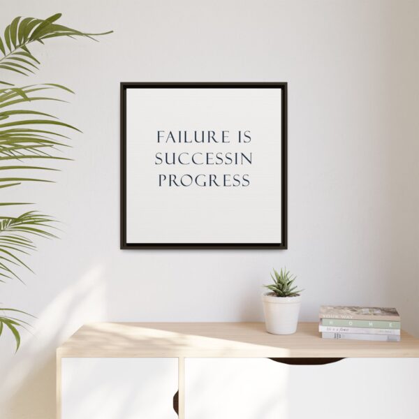 Motivational Wall Art, Framed Canvas Print - 'Failure is Success in Progress' - Inspirational Home Decor, Gift for Students, Office Decor