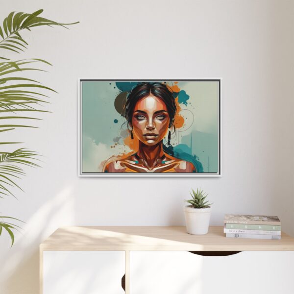Multi-color Framed Canvas Art - Modern Female Portrait, Home Décor, Wall Art, Gift for Her, Living Room, Office Decoration